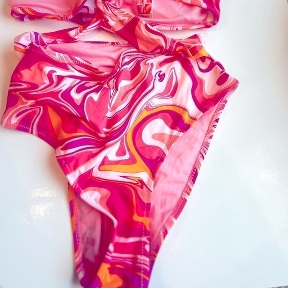 JESSICA SIMPSON Women's Good Vibrations O-Ring One-Piece Swimsuit multi New M - Picture 9 of 11